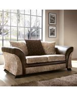 Lloyd Crushed Chenille 2 Seater - Brown and Beige