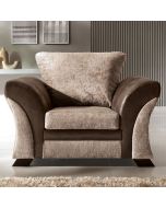 Lloyd Crushed Chenille Armchair - Brown and Beige