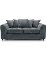 GILLIVER Crushed Chenille Fabric 3 Seater Scatterback Sofa - Dark Grey