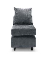 GILLIVER Crushed Chenille Fabric Armless Modular Sofa Chair - Dark Grey