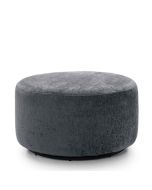 GILLIVER Crushed Chenille Fabric Swivel Footstool - Dark Grey
