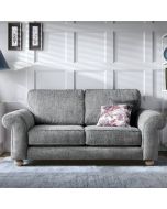 ZAZZLES Chenille Fabric 2 Seater Fullback Sofa - Steel Grey