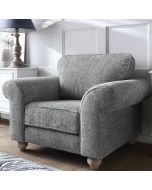 ZAZZLES Chenille Fabric Armchair - Steel Grey