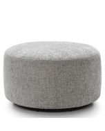 ZAZZLES Smart Linen Swivel Footstool - Ash Grey