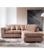 JASMINE Jumbo Cord 4 Seater L Shaped - Right Hand Facing Corner Sofa - Brown