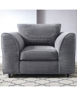JASMINE Jumbo Cord Armchair - Grey