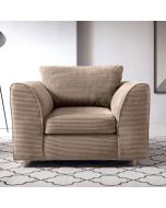 JASMINE Jumbo Cord Armchair - Brown