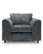 GILLIVER Crushed Chenille Fabric Armchair - Dark Grey