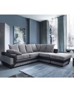 ERITREA Jumbo Cord 5 Seater L Shaped - Right Hand Facing Corner Sofa - Black and Charcoal