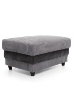 ERITREA Jumbo Cord Footstool - Black and Charcoal