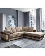 ERITREA Jumbo Cord 5 Seater L Shaped - Right Hand Facing Corner Sofa - Brown and Beige