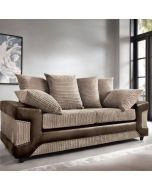 ERITREA Jumbo Cord 3 Seater Scatterback Sofa - Brown and Beige