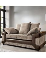 ERITREA Jumbo Cord 2 Seater Scatterback Sofa - Brown and Beige