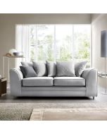 NIOMI Velvet 3 Seater Scatterback Sofa - Light Grey