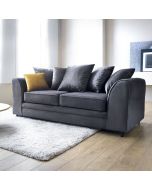 NIOMI Velvet 3 Seater Scatterback Sofa - Dark Grey