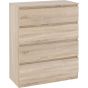 Oak Finish Chest of Drawers - MALDEN Medium Chest  4 Drawers