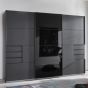 Senegal 3 Door Sliding Wardrobe with Mirror - Black