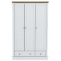 Devon 3 Door Wardrobes with 2 Drawer - White