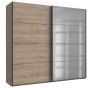Erasmus 2 Door Mirrored Sliding Wardrobe Hickory Oak - Luchy