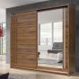 React Sliding Door Wardrobe 200cm - Walnut