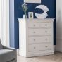 Clermont French Design 3+2 Drawers Chest Of Drawer - White