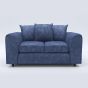 LORVANI Fabric 2 Seater Scatterback Sofa - Midnight Blue