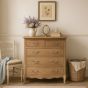 ALDERBROOK Oak Finish Chest of Drawers - Medium-sized, 5 Drawers
