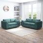 LORVANI Fabric 3 and 2 Seater Fullback Sofa Set - Teal