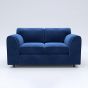 DELANO Plush Velvet 2 Seater Fullback Sofa - Midnight Blue