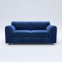DELANO Plush Velvet 3 Seater Fullback Sofa - Midnight Blue