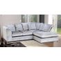MOUNI Crush Velvet 4 Seater L Shaped - Right Hand Facing Corner Sofa - Silver