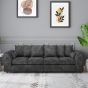 LORVANI Fabric 4 Seater Scatterback Sofa - Dark Grey