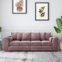 DELANO Plush Velvet 4 Seater Scatterback Sofa - Pink