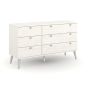 White Chest of Drawers - SHEESHAM Large Chest  3 Drawers  Double Chest