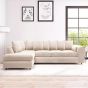 DELANO Plush Velvet Large 5 Seater L Shaped Scatterback Corner Sofa - Cream
