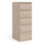 Naia Narrow Chest of 5 Drawers in Jackson Hickory - Oak