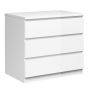 Naia Chest of 3 Drawers in White High Gloss - White High Gloss