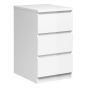 Naia Bedside - 3 Drawers in White High Gloss - White High Gloss