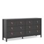 Barcelona Double dresser 4+4 Drawers in Matt Black - Matt Black
