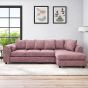 LORVANI Fabric Large 5 Seater L Shaped Scatterback Corner Sofa - Pink, Right Hand Facing