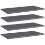 Bookshelf Boards 4 pcs High Gloss Grey 60x30x1.5 cm Engineered Wood