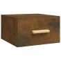 Wall Mounted Bedside Cabinet Smoked Oak 35x35x20cm - Tiao