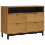 Oak Finish Chest of Drawers - IDRIS Large Chest  4 Drawers  Double Chest