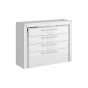 White Chest of Drawers - ANALDA Large Chest  4 Drawers