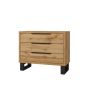 Oak Finish Chest of Drawers - HALIFAX Large Chest 3 Drawers