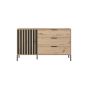 Oak Finish Chest of Drawers - TADWORTH Large Chest 3 Drawers