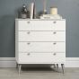 White Chest of Drawers - SIDE Medium Chest 4 Drawers