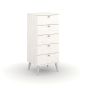 White Chest of Drawers - SIMI Tallboy Small Chest  5 Drawers