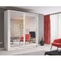 Bretta 2 Door Sliding Wardrobe 203cm - White Grey or Oak