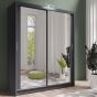 Avant 180cm Full Mirrored Sliding Wardrobe - Grey